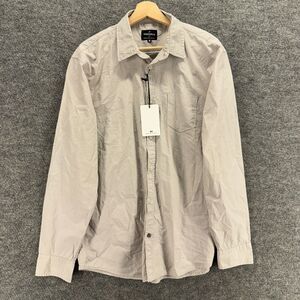 New Trouvaille Shirt Men L Large Gray Button Up Collared Long Sleeve Cotton